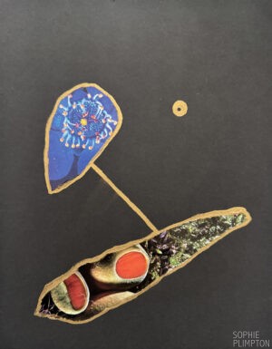 "Champignon 1" 11" x 14", Mixed Media Collage, 2025