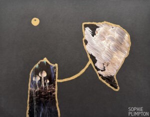 "Champignon 3" 11" x 14", Mixed Media Collage, 2025