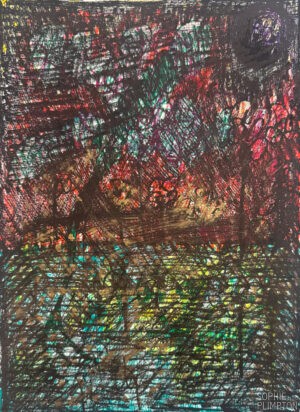 "New York Minute". 11.5" x 8.5". Mixed Media. 2025